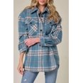 thumbnail image 2 of HSHDLDF Womens Casual Plaid Shacket Button Down Long Sleeve Shirt, 2 of 5