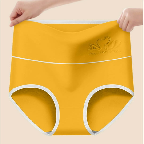 HongQid Women's High Waisted Underwear Soft Breathable Panties Stretch Briefs Ladies Panties