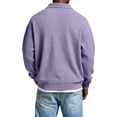 thumbnail image 2 of Men's Waffle Knit Polo Shirts Long Sleeve Button Down Collar Tops Men's Shirt (Purple XXXL), 2 of 4