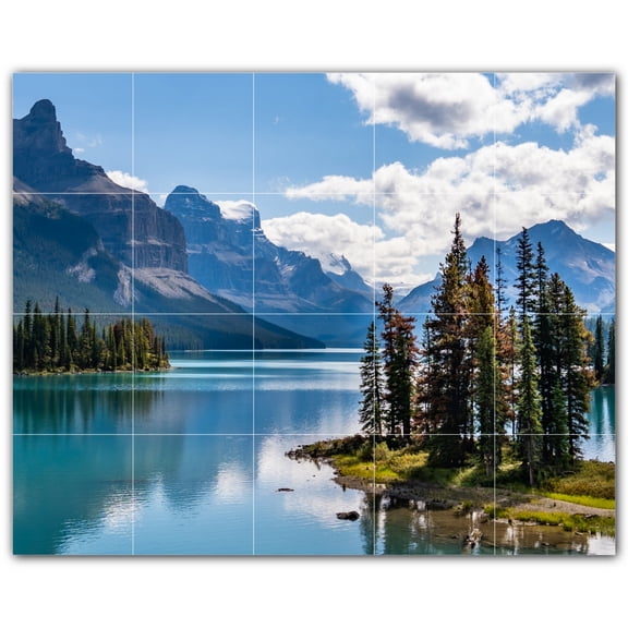 Picture-Tiles.com: Lakes Ceramic Tile Wall Mural WAL500791-54M. 30"W x 24"H using (20) 6" x 6" Ceramic Tiles-Satin Finish