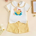 thumbnail image 2 of Newborn Infant Baby Girls Clothes Summer Short Sleeve Romper Sunflower Shorts Pants Outfits Set&nbsp; Girls Summer Set 6-18 Months,12-18 Months, 2 of 9