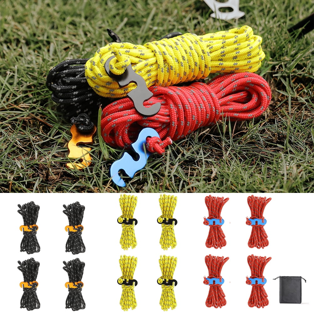 4M Reflective Canopy Tent Rope Guy Line Camping Cord Outdoor Tool With Buckle