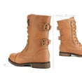 thumbnail image 3 of DREAM PAIRS Women's Fashion Comfort Faux Fur Lined Mid Calf Riding Winter Combat Boots TERRAN-SNOW CAMEL Size 8, 3 of 4