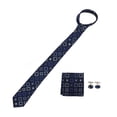 thumbnail image 3 of LHCER Mens Tie Set Included Tie, Handkerchief & Cufflinks, Polyester Silk Business Leisure Style for Men, 3 of 8
