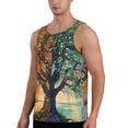 thumbnail image 2 of Fotbe Seasonal Tree Reflection Pattern Men's Quick Dry Workout Tank Top Gym Muscle Tee Fitness Bodybuilding Sleeveless T Shirt Breathable Workout Shirt-3X-Large, 2 of 9
