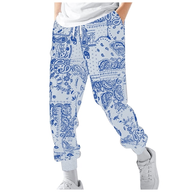 DXOUPM Sweatpants for Men Digital Print Casual Gym Running Workout Sweatpants with Pockets