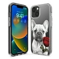 thumbnail image 3 of MUNDAZE Apple iPhone 14 French Bulldog Red Rose Pencil Drawing Double Layer Phone Case Cover, 3 of 5