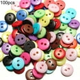 thumbnail image 2 of Farfi 100 Pcs Button Assorted Candy Color Round DIY Crafts Children's Manual Button for Clothes (10 Red), 2 of 13