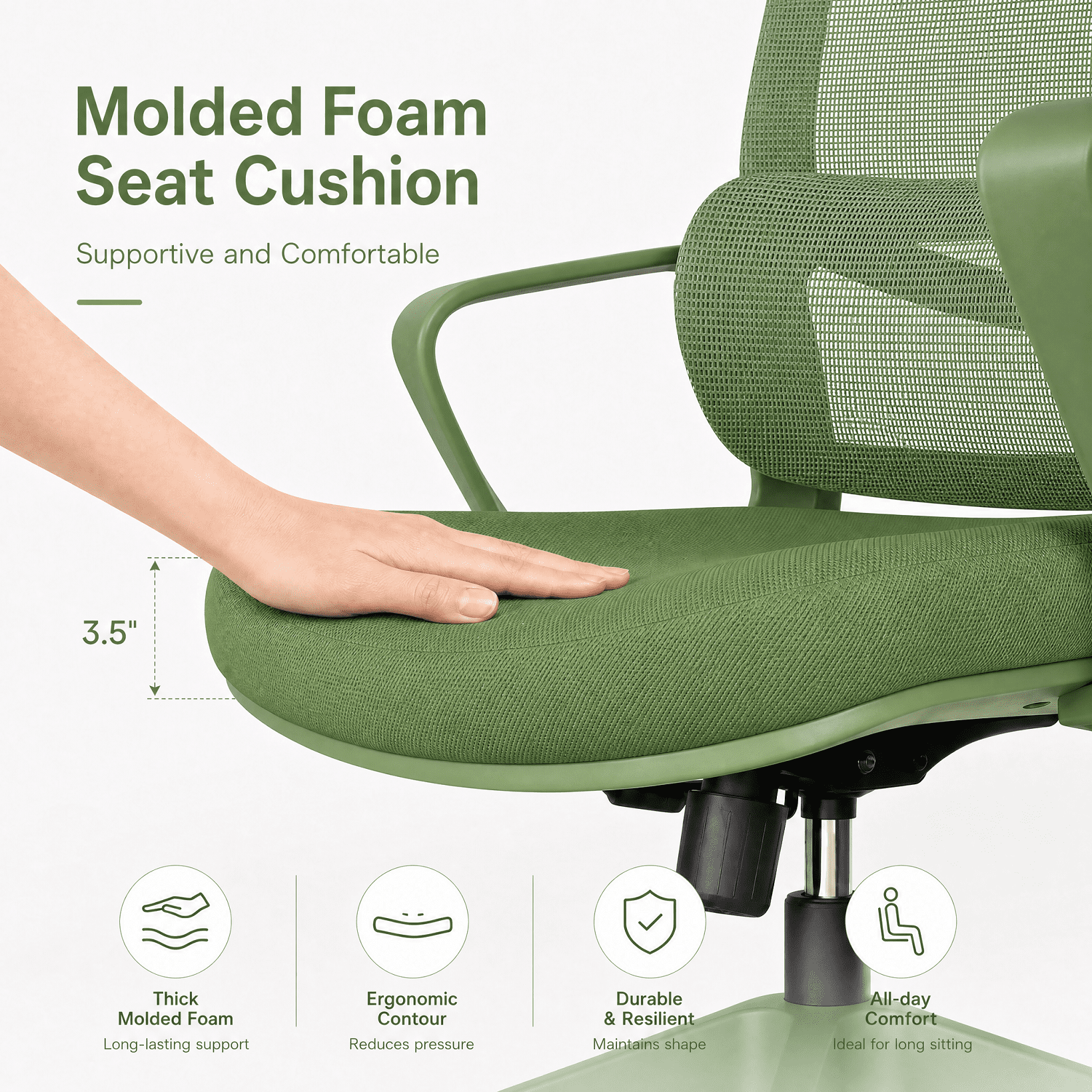 Homy Casa Ergonomic Mesh Office Chair with Adjustable Lumbar Support, High Back Desk Chair