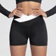 thumbnail image 5 of Gibobby Leggings cortos yoga mujer Pantalones cortos de cintura en V Pantalones cortos de levantamiento de glúteos Mujeres Entrenamiento Pantalones co(Negro,M), 5 of 5