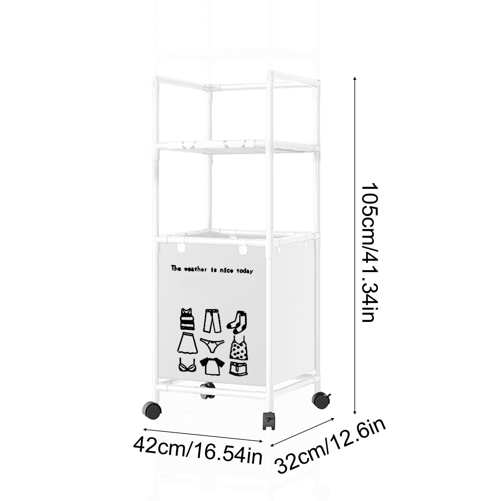 under $5 Usloyux Stainless Steel 2-Layer Laundry Hamper, Laundry Basket for Storage Dirty Clothes,for Bathroom, College Dorm, Pantry, Kitchen