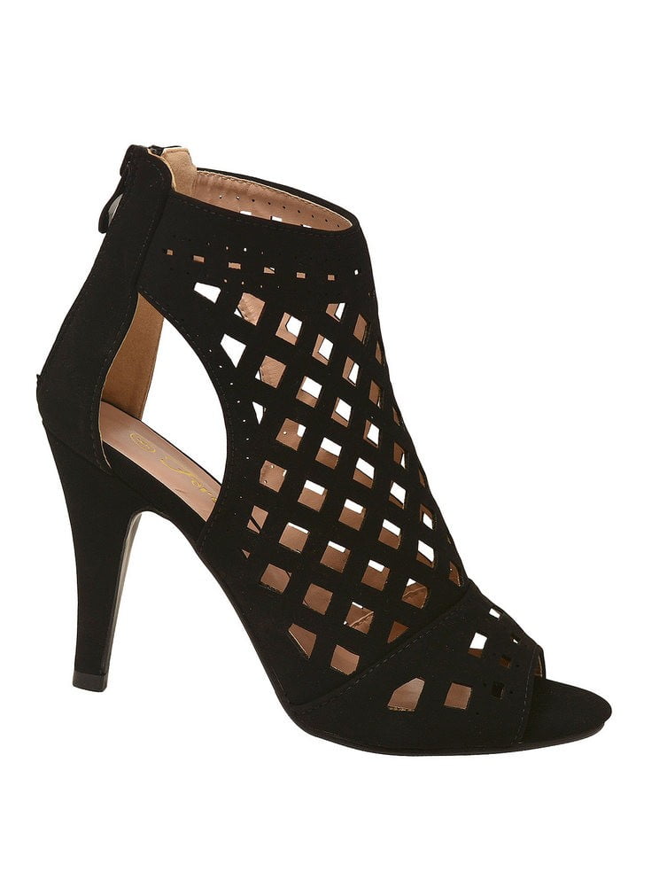 Forever - Adult Black In-Caged Cut Out Peep-Toe High Heel Sandals Women - Walmart.com - Walmart.com
