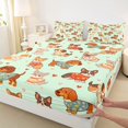 thumbnail image 5 of Manfei Cartoon Puppy Bed Sheets, Love Heart Dog Full Size Sheets, Green, 4-Piece, 1 Flat Sheet, 1 Fitted Sheet and 2 Pillowcases, 5 of 6