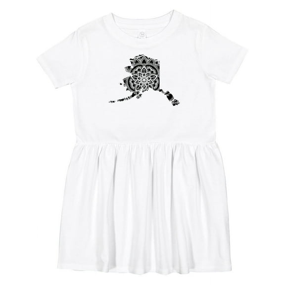 Inktastic Alaska Silhouette Mandala Girls Toddler Dress
