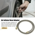 thumbnail image 2 of Unique Bargains Stainless Steel 10cm Air Chuck Inflator Compressor Pump Extension Hose for Car Motorbike Quick Connect, 2 of 7