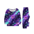 thumbnail image 3 of Halloween Family Pajamas Set Long Sleeve Crew Neck, Soft Matching Halloween Pajamas with Galaxy Ghost Print, Cute Family Halloween Pajama Set for Party, 3 of 6