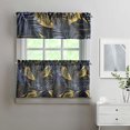 thumbnail image 2 of Kitchen Curtains 24 Inch Short - 3 Panel Set, Rod Pocket Window Curtain with Tropical Leaf Botanical Print, 100% Polyester for Farmhouse, Cafe, Kitchen, Bedroom, Easy Wash, 2 of 6