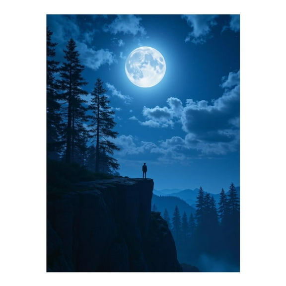 Diamond Art Kits for Adults, Majestic Night Sky Cliff View 5D Diamond Painting Kits for Adults Beginners, DIY Full Drill Diamond Painting, Gem Art and Crafts 12x16