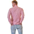 thumbnail image 4 of Pink Check Mens Slim Fit Designer Dress Shirt - tailored Cotton Shirts for Work, Small, 4 of 4