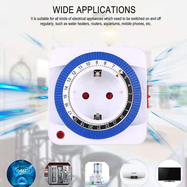 2 enchufes con temporizador, 24 horas, enchufe con temporizador para interiores, enchufe con temporizador programable con capacidad para 96 nudos (1 nudo = 15 minutos) Banban