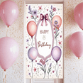 thumbnail image 5 of Decorative Design Birthday Banner Floral Theme Polyester Material Party Backdrop Balloon Decoration for Birthday Party Celebration Indoor Decoration, 5 of 6
