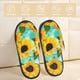 thumbnail image 2 of Fotbe Sunflowers With Green Leaves Pantuflas Peludas para Mujer con Estampado, Zapatillas de Peluche, Zapatos de Invierno para Casa, Uso Interior y Exterior-Medium, 2 of 8