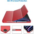 thumbnail image 2 of Supershield Étui iPad Pro 11, Étui Arrière Rigide Mince avec Support, Couverture Intelligente pour iPad Pro 11 Pouces 4e Génération 2022 / 3e Génération 2021 / 2e Gén. 2020 - Rouge, 2 of 5