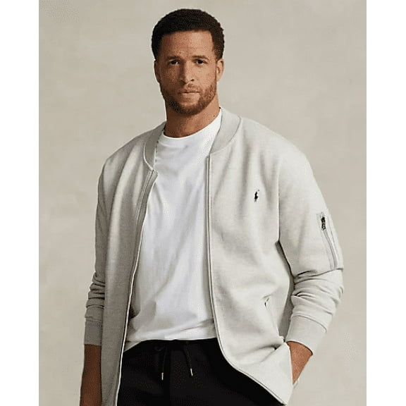 Polo Ralph Lauren Men's Silver Double-Knit Bomber Jacket, 2XB