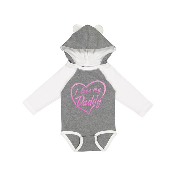 Inktastic I Love My Daddy in Pink Chalk Heart Boys or Girls Long Sleeve Baby Bodysuit