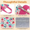 thumbnail image 4 of Pioneer Flower Floral Print Pattern Insulated Lunch Bag for Women & Adults,Large Portable Soft Cooler Lunch Bag,Thermal Food Storage Tote with Pearl Cotton,8.66L,8.75x5.75x9.5 Inch, 4 of 6
