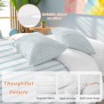 thumbnail image 3 of Blue Striped Bedding 3 Piece Duvet Cover Set Twin Size, Blue White Stripes Farmhouse Soft Microfiber Comforter Cover with Zipper Closure & Pillowcases, Wrinkle & FadeResistant Quilt Cover, 3 of 9
