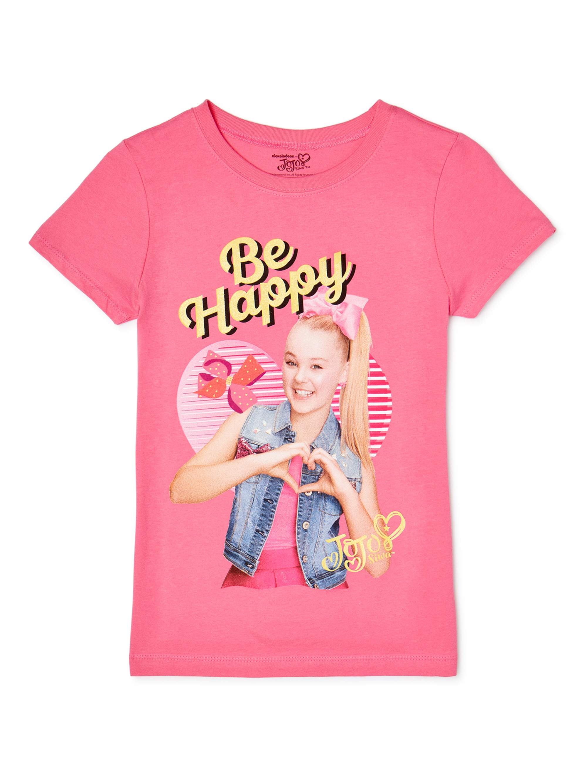 JoJo Siwa - Nickelodeon Jojo Siwa Girls Glitter Graphic T-Shirt, Sizes