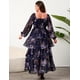 thumbnail image 4 of Vestido maxi talla grande EYWOL azul marino floral de invierno, 4 of 7