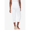 thumbnail image 2 of Jessica London Women's Plus Size Stretch Cotton Cuff-Button Capri Legging, 2 of 3