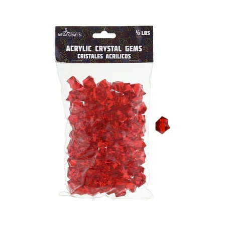 Mega Crafts 1 2 Lb Acrylic Ice Rock Cubes Red Plastic Glass