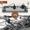 thumbnail image 4 of FunniHomi 60" x 24" Electric Height Adjustable Standing Desk with Hooks, Whole-Piece Desktop Cable Management Tray, and Built-in Power Outlet (Black Frame + Maple Top, 2 Packages), 4 of 11