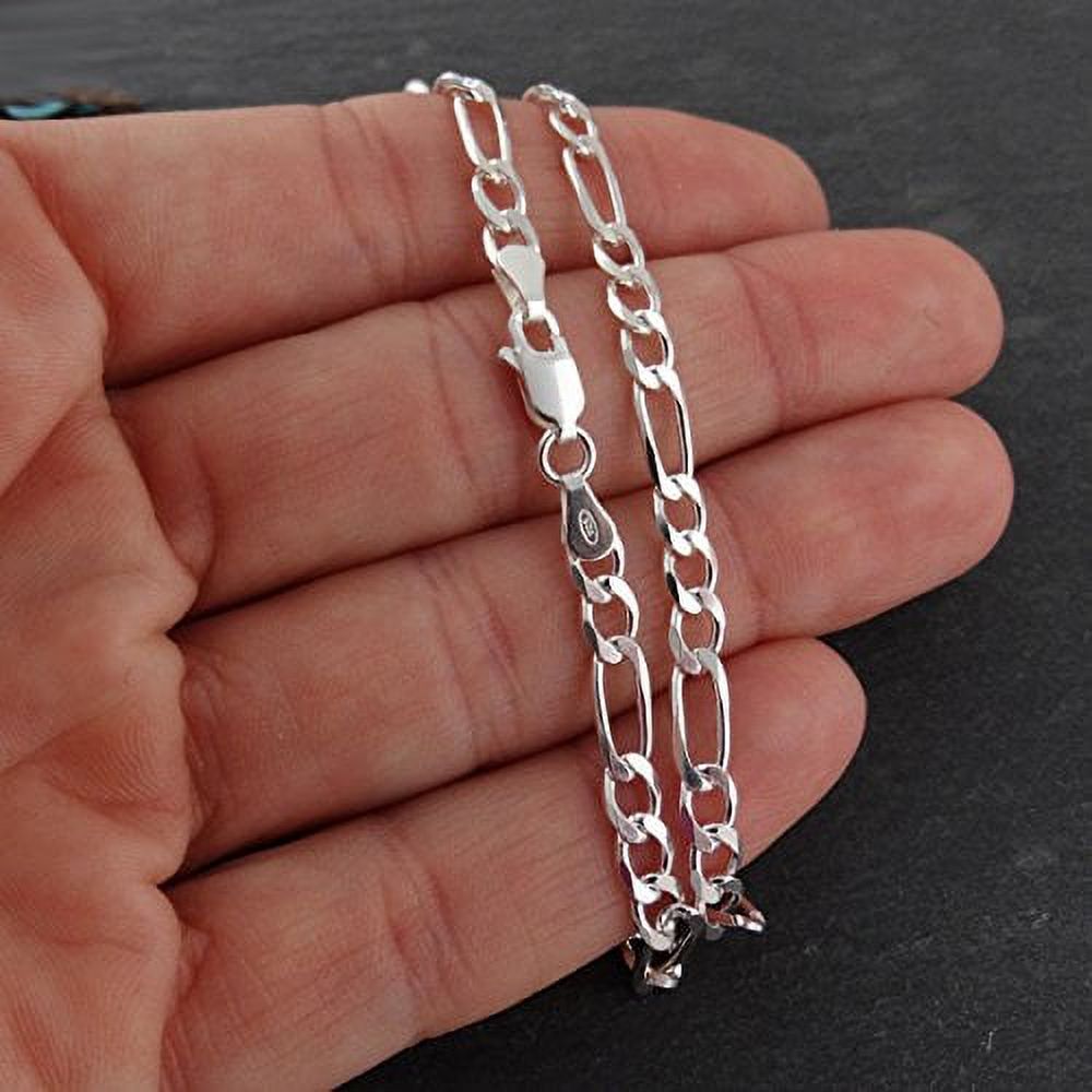 4mm Rolo Chain .925 Italian Sterling Silver Necklace. 16,18,20,22,24,30  Inches Available