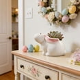 thumbnail image 6 of Gumesh Easter Bunny Ceramic Planter, Small Pot with Drainage Tray, Desktop Flower Pot for Cactus, Bedroom Office Decor, White, 6 of 6
