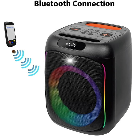 Boytone BT-63K Bluetooth Karaoke Machine - Portable Outdoor Wireless Speaker System with 8” Subwoofer Wire Microphones, Remote Control High-Fidelity Sound for Home Party Entertainment