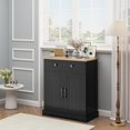 thumbnail image 3 of Luku 29”W Floor Cabinet, Modern Kitchen Buffet Cabinet with Storage, Drawers, 2 Doors, Coffee Bar Sideboard for Living Room, Dining Room, Bathroom, 3 of 6