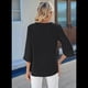 thumbnail image 4 of Blusa Informal de para Mujer, con Mangas 1/2 con Volantes, Cuello en V, Corte Holgado, Color Negro, Talla L, 4 of 6