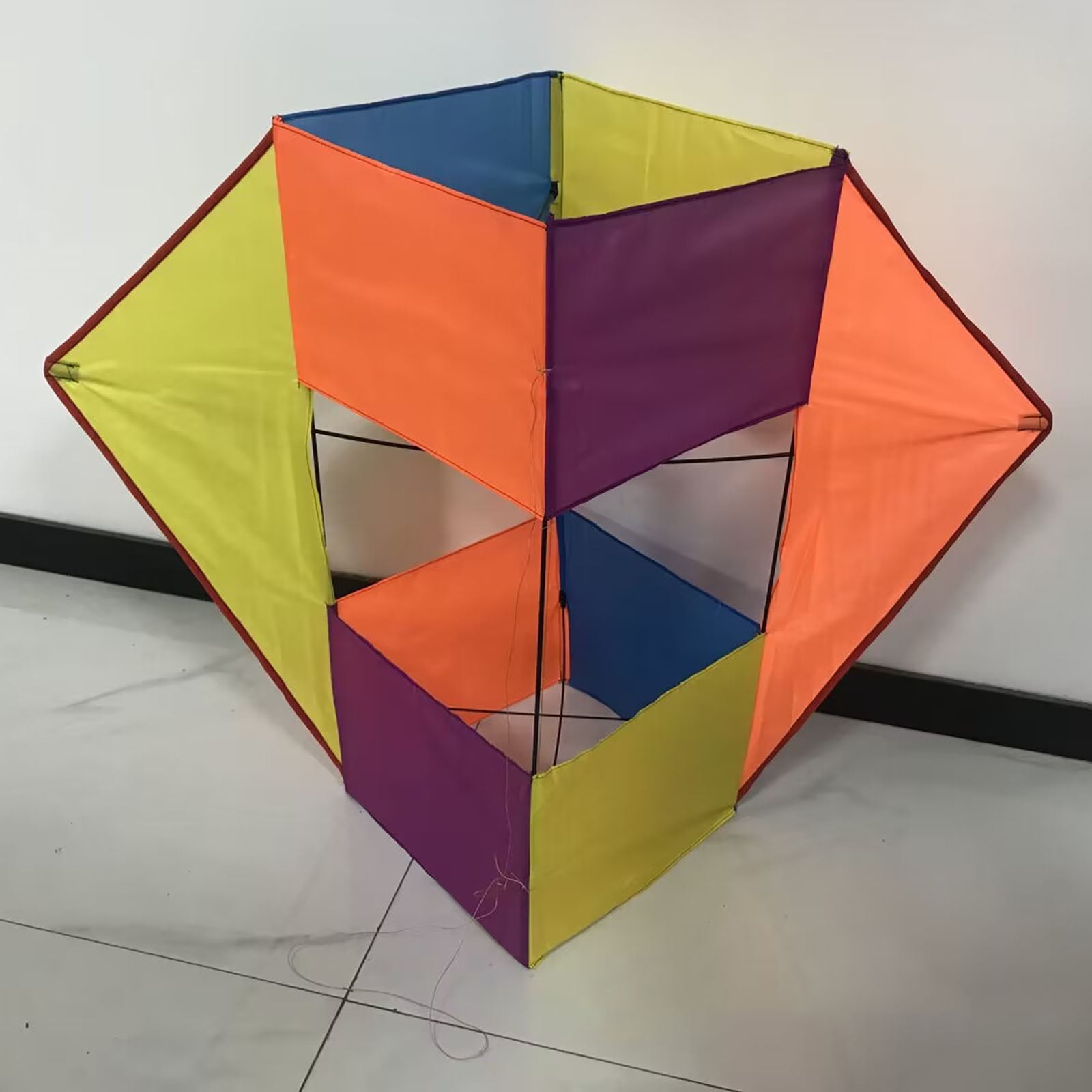 3D Stereo Huge Kite Big Cube Box Kite Tear Resistance Outdoor Sports Game Easy to Fly Soft Kite Single Line
