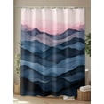 thumbnail image 4 of Abstract Mountain Shower Curtain Set ，Waterproof Fabric Shower Curtains Watercolor Sunset Impressionist Modern Shower Curtains for Bathroom,Bathroom Decor 72"x84", 4 of 6