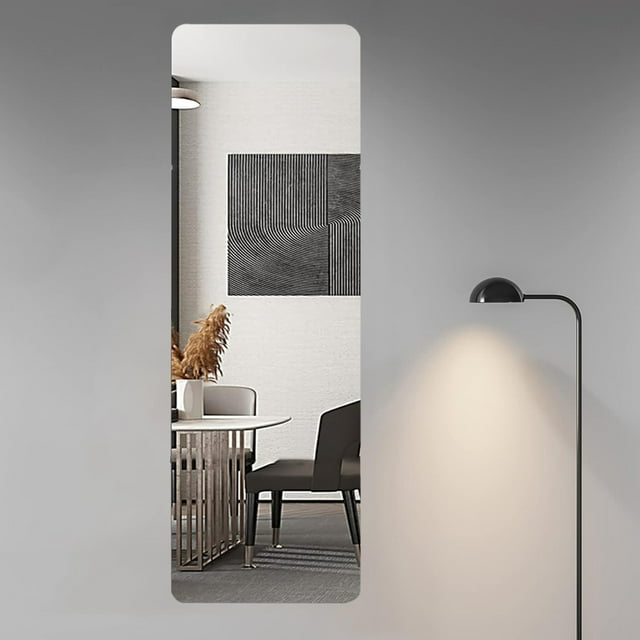 Riforla Miroir de Maquillage Acrylique Autoportant Pleine Longueur Mural Sans Perforation Doux Bricolage sur Pied pour la Maison A