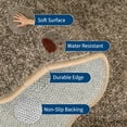 thumbnail image 3 of Hasoo Taupe Wavy Border Area Rug for Living Room Indoor Bedroom Soft Textured 5' x 7' Carpet with Non-Slip Backing, 3 of 6