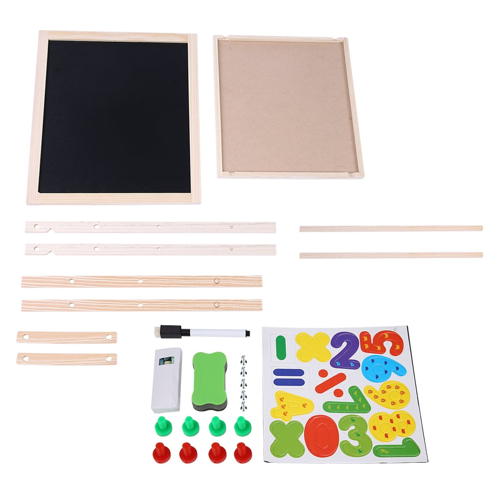 Standing Drawing Board, Drawing Easel Board 2 In 1 Wooden Blackboard
