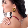 thumbnail image 4 of Hollow Squared Hoop Earring for Women Fashionable Charming Ear Dangler for Daily Wear Trip Party, 4 of 5