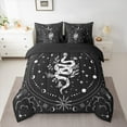 thumbnail image 3 of Manfei Cartoon Boho Snake Twin Bedding Sets 7-Piece for Teen, Vintage Mystic Galaxy Bedding Comforter Set, Tribal Animal Reversible Sheet Sets, Breathable Home Decor, 3 of 8