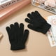 thumbnail image 4 of EeaseMX Guantes para niños de otoño e invierno, tejidos en color liso, con cinco dedos, cálidos, de 4 a 12 años (negros)., 4 of 7