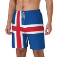 thumbnail image 5 of Mens Iceland Flag 2 in 1 Quick Dry Swim Trunks with Compression Liner Beach Shorts, 5 of 6